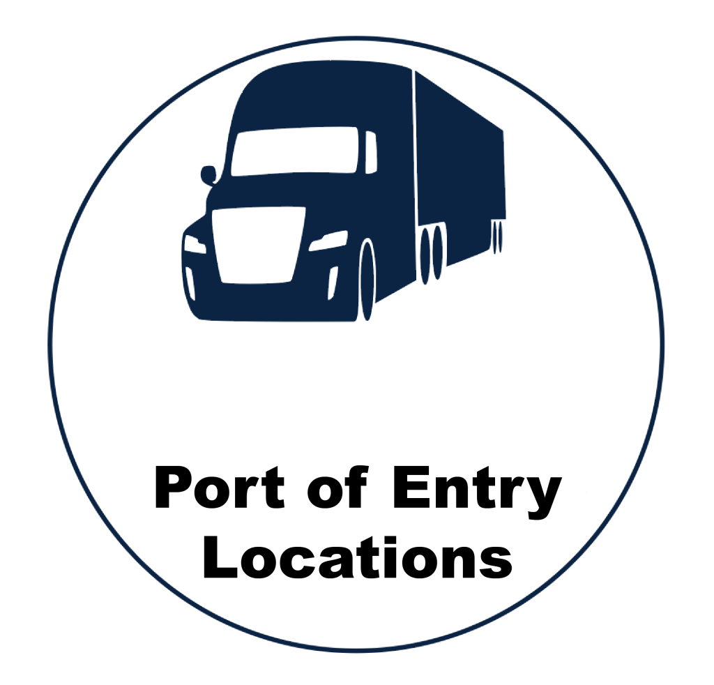 Port of Entry Locations Map